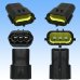 Photo3: [TE Connectivity] AMP 070-type ECONOSEAL-J Mark II waterproof 3-pole male-coupler with lockplate & terminal set