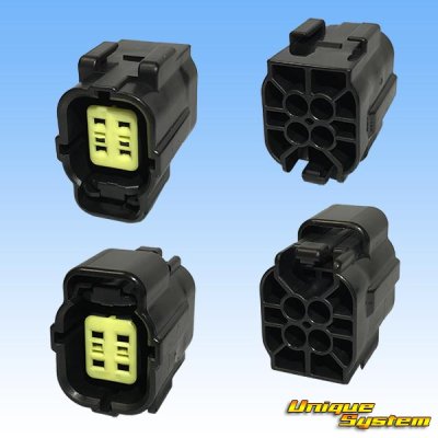 Photo2: [TE Connectivity] AMP 070-type ECONOSEAL-J Mark II waterproof 4-pole female-coupler with lockplate