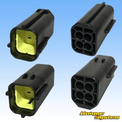 Photo2: [TE Connectivity] AMP 070-type ECONOSEAL-J Mark II waterproof 4-pole male-coupler with lockplate