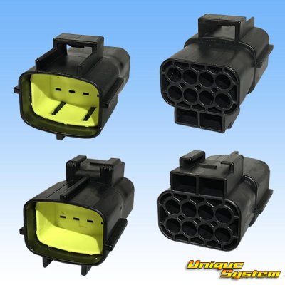 Photo2: [TE Connectivity] AMP 070-type ECONOSEAL-J Mark II waterproof 8-pole male-coupler with lockplate & terminal set