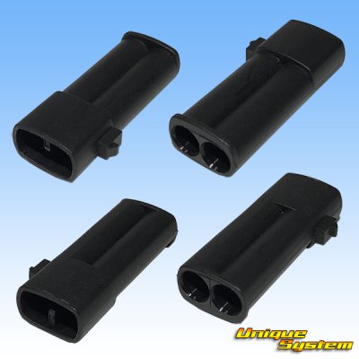Photo2: [Yazaki Corporation] 090-type II series waterproof 2-pole coupler & terminal set (for ignition coil / male coupler is not made by Yazaki)