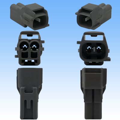 Photo3: [Yazaki Corporation] 090-type II series waterproof 2-pole male-coupler type-3