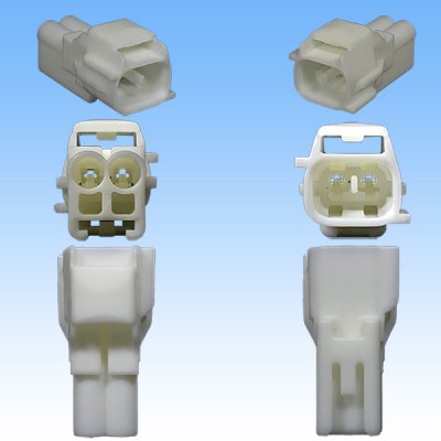 Photo3: [Yazaki Corporation] 090-type II series waterproof 2-pole male-coupler type-3 (white)