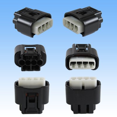 Photo2: [Yazaki Corporation] 090-type II series waterproof 4-pole female-coupler type-2 (black) (P5)