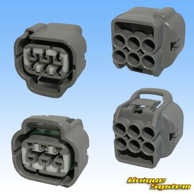 Photo2: [Yazaki Corporation] 090-type II series waterproof 6-pole female-coupler & terminal set type-1