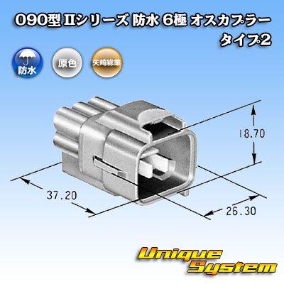 Photo4: [Yazaki Corporation] 090-type II series waterproof 6-pole male-coupler type-2