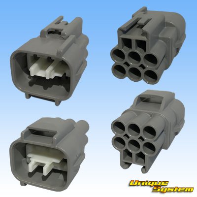 Photo2: [Yazaki Corporation] 090-type II series waterproof 6-pole male-coupler & terminal set type-1