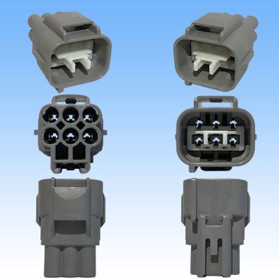 Photo3: [Yazaki Corporation] 090-type II series waterproof 6-pole male-coupler type-1