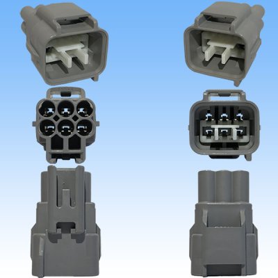 Photo3: [Yazaki Corporation] 090-type II series waterproof 6-pole male-coupler type-2