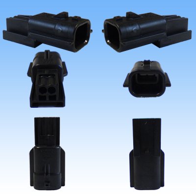 Photo2: [Yazaki Corporation] 025-type RH waterproof 2-pole male-coupler & terminal set