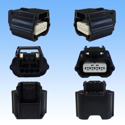 Photo2: [Yazaki Corporation] 025-type RH waterproof 4-pole female-coupler & terminal set