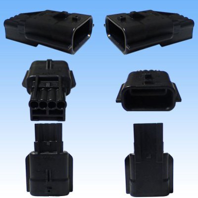 Photo2: [Yazaki Corporation] 025-type RH waterproof 4-pole male-coupler & terminal set