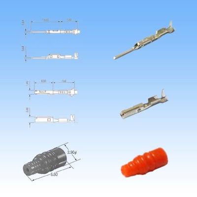 Photo4: [Yazaki Corporation] 025-type RH waterproof 2-pole coupler & terminal set