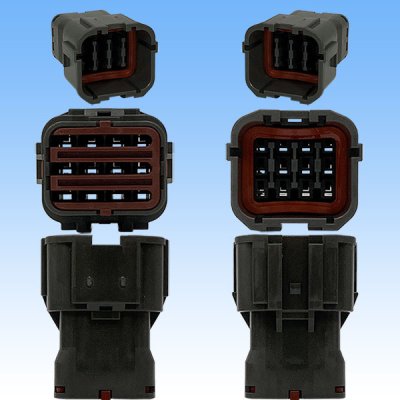 Photo3: [Yazaki Corporation] 070-type SWP waterproof 12-pole male-coupler & terminal set (with rear holder)