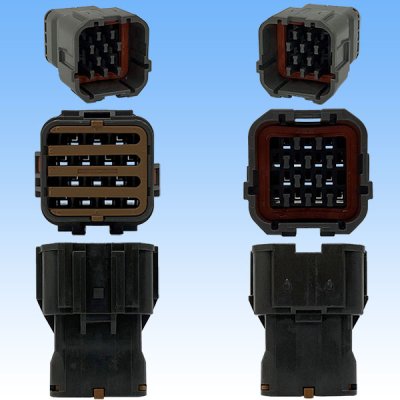 Photo3: [Yazaki Corporation] 070-type SWP waterproof 14-pole male-coupler & terminal set (with rear holder)