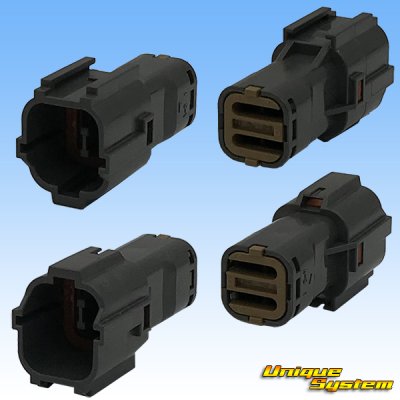 Photo2: [Yazaki Corporation] 070-type SWP waterproof 4-pole coupler & terminal set (with rear holder)