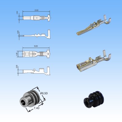 Photo4: [Yazaki Corporation] 110-type 58-connector W series waterproof 2-pole coupler & terminal set (with holder)