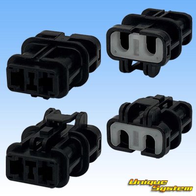 Photo2: [Yazaki Corporation] 250-type 58 connector X series waterproof 2-pole female-coupler & terminal set (with holder) type-2 (black)