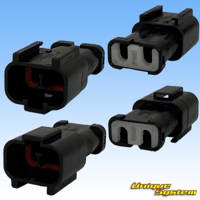 Photo2: [Yazaki Corporation] 250-type 58 connector X series waterproof 2-pole male-coupler & terminal set (with holder) type-2 (black)