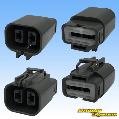 Photo2: [Yazaki Corporation] 250-type 58 connector X series waterproof 2-pole female-coupler (with holder) type-1 (gray)