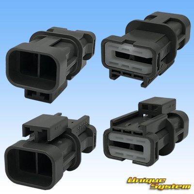 Photo2: [Yazaki Corporation] 250-type 58 connector X series waterproof 2-pole male-coupler & terminal set (with holder) type-1 (gray)