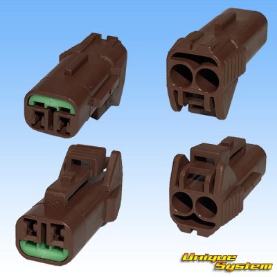 Photo2: [Yazaki Corporation] 060-type 62Z series waterproof 2-pole female-coupler with retainer type-2 (brown)