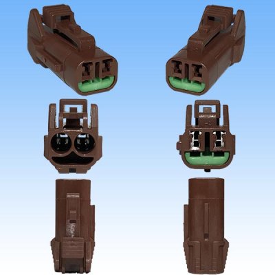 Photo3: [Yazaki Corporation] 060-type 62Z series waterproof 2-pole female-coupler with retainer type-2 (brown)