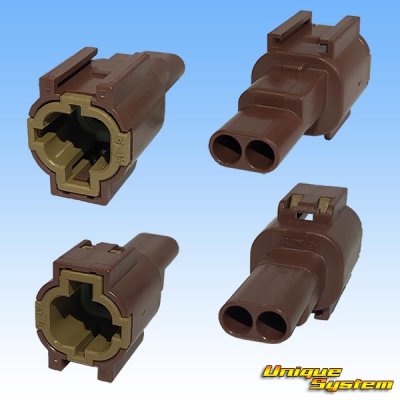 Photo2: [Yazaki Corporation] 060-type 62Z series waterproof 2-pole male-coupler with retainer type-2 (brown)