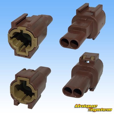 Photo2: [Yazaki Corporation] 060-type 62Z series waterproof 2-pole coupler with retainer & terminal set type-2 (brown)