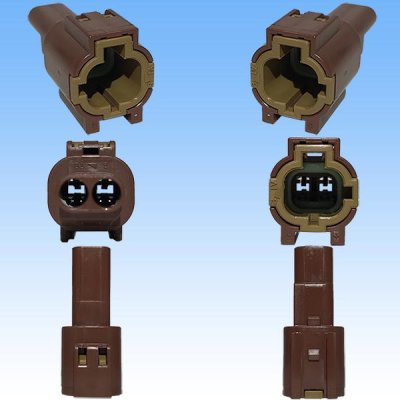 Photo3: [Yazaki Corporation] 060-type 62Z series waterproof 2-pole male-coupler with retainer type-2 (brown)