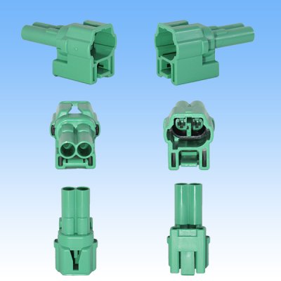 Photo2: [Sumitomo Wiring Systems] 090-type MT waterproof 2-pole male-coupler bracket-fixed-type (green type)