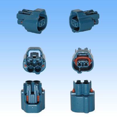 Photo2: [Sumitomo Wiring Systems] 090-type MT waterproof 2-pole female-coupler & terminal set type-2 (blue)