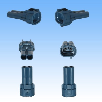 Photo2: [Sumitomo Wiring Systems] 090-type MT waterproof 2-pole male-coupler type-2 (blue)