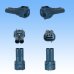 Photo2: [Sumitomo Wiring Systems] 090-type MT waterproof 2-pole male-coupler & terminal set type-2 (blue) (2)