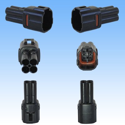 Photo2: [Sumitomo Wiring Systems] 090-type MT waterproof 4-pole coupler & terminal set (black type)