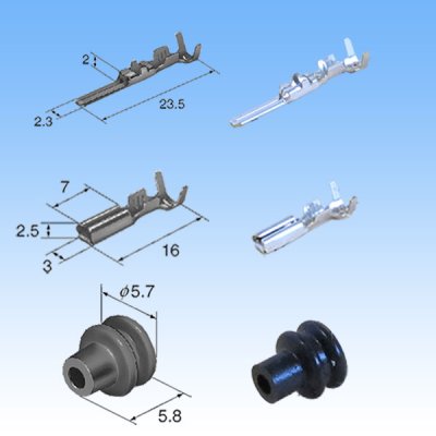 Photo4: [Sumitomo Wiring Systems] 090-type MT waterproof 2-pole coupler & terminal set bracket-fixed-type (green type)