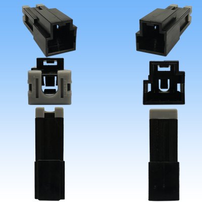 Photo3: [Yazaki Corporation] 375-type L-type non-waterproof 1-pole male-coupler & terminal set with rear holder