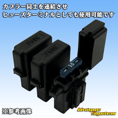 Photo5: [Yazaki Corporation] flat-type/blade-type fuse non-waterproof fuse-holder coupler connector (black) (Y204 equivalent)