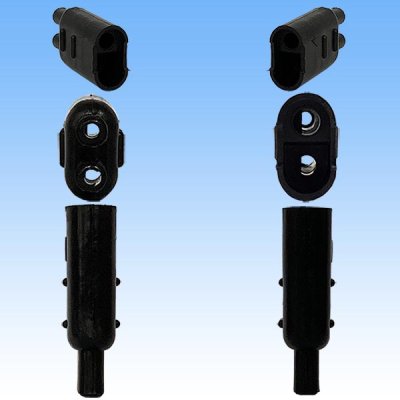 Photo3: [Yazaki Corporation] waterproof bullet-terminal 2-pole male-coupler