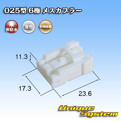 Photo1: [Yazaki Corporation] 025-type non-waterproof 6-pole female-coupler