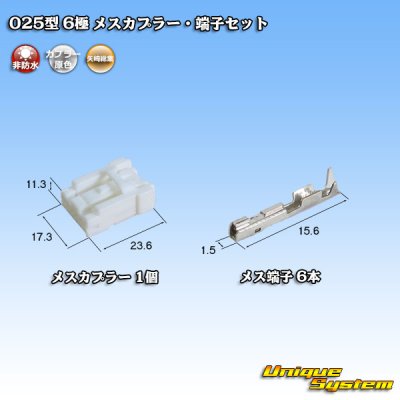 Photo1: [Yazaki Corporation] 025-type non-waterproof 6-pole female-coupler & terminal set