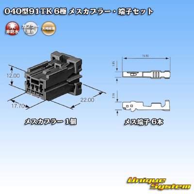 Photo4: [Yazaki Corporation] 040-type 91TK non-waterproof 6-pole female-coupler & terminal set