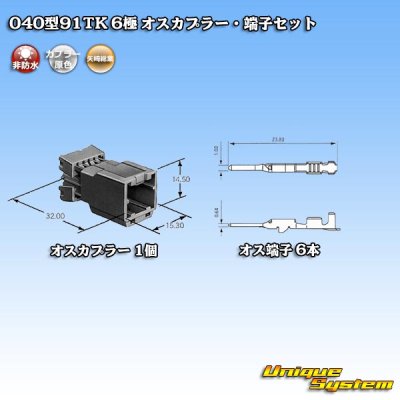 Photo4: [Yazaki Corporation] 040-type 91TK non-waterproof 6-pole male-coupler & terminal set