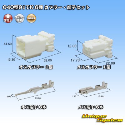 Photo1: [Yazaki Corporation] 040-type 91TK non-waterproof 6-pole coupler & terminal set