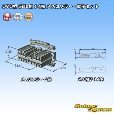 Photo5: [Yazaki Corporation] 070-type SDL non-waterproof 14-pole female-coupler & terminal set