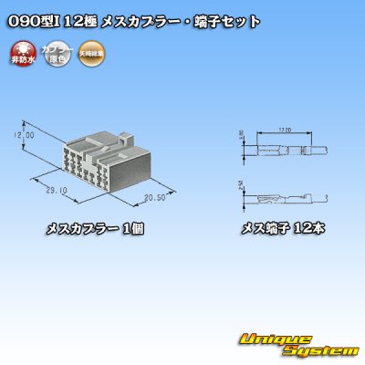 Photo5: [Yazaki Corporation] 090-type I non-waterproof 12-pole female-coupler & terminal set