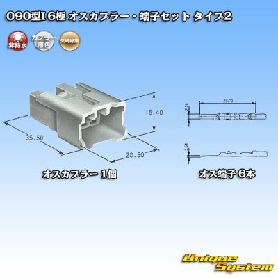 Photo5: [Yazaki Corporation] 090-type MT (090-type I) non-waterproof 6-pole male-coupler & terminal set
