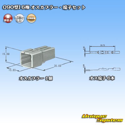 Photo5: [Yazaki Corporation] 090-type I non-waterproof 6-pole male-coupler & terminal set type-1