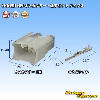 Photo1: [Yazaki Corporation] 090-type MT (090-type I) non-waterproof 6-pole male-coupler & terminal set