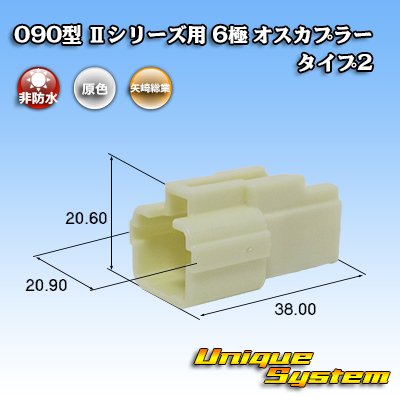 Photo1: [Yazaki Corporation] 090-type II non-waterproof 6-pole male-coupler type-2